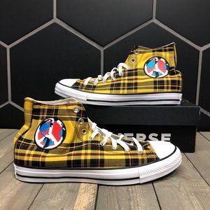 yellow plaid converse